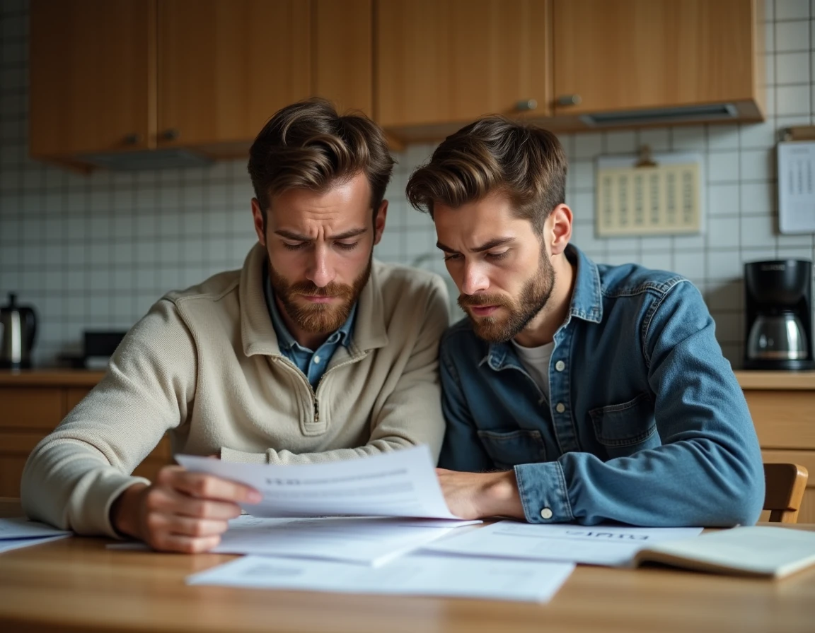 Un couple français passe en revue ses factures et dépenses à domicile face à la hausse du coût de la vie liée à l'inflation en 2025
